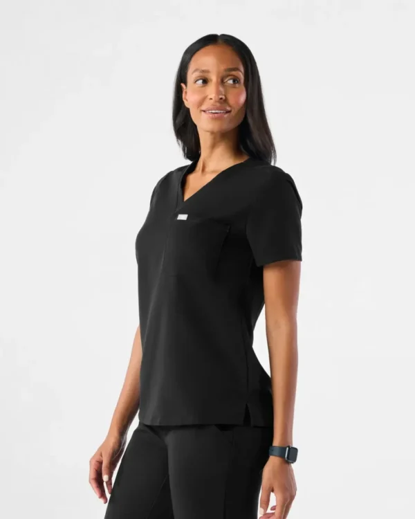 Drelona AllDay women's 4-way stretch scrub set in Navy Blue, front view